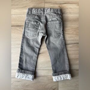 Givenchy Kids Gray Logo Denim Jeans Size 2 Elastic Waist Designer Toddler Pants